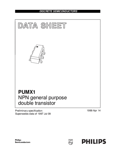 Philips pumx1 3  . Electronic Components Datasheets Active components Transistors Philips pumx1_3.pdf