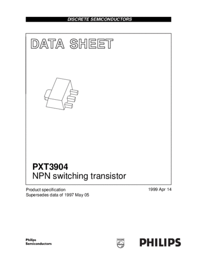 . Electronic Components Datasheets pxt3904 3  . Electronic Components Datasheets Active components Transistors Philips pxt3904_3.pdf