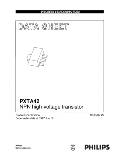 Philips pxta42 3  . Electronic Components Datasheets Active components Transistors Philips pxta42_3.pdf