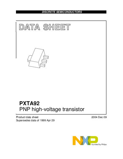 Philips pxta92  . Electronic Components Datasheets Active components Transistors Philips pxta92.pdf