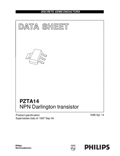 . Electronic Components Datasheets pzta14 4  . Electronic Components Datasheets Active components Transistors Philips pzta14_4.pdf