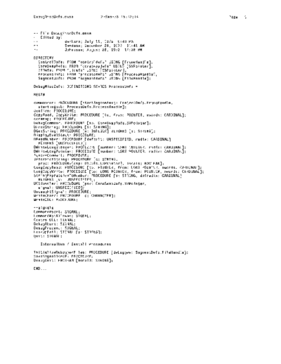 xerox DebugMiscDefs.mesa Sep78  xerox mesa 4.0_1978 listing Mesa_4_Debug DebugMiscDefs.mesa_Sep78.pdf