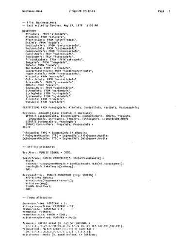 xerox Bootmesa.mesa Sep78  xerox mesa 4.0_1978 listing Mesa_4_Bootstrap Bootmesa.mesa_Sep78.pdf