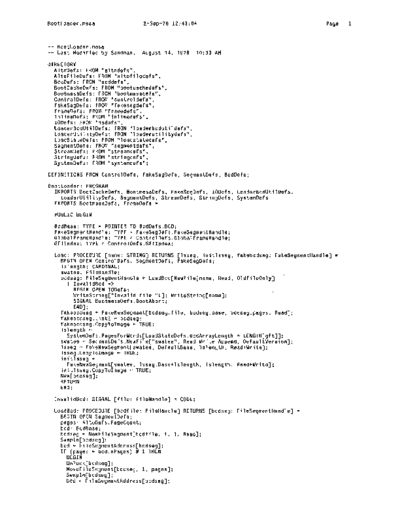 xerox BootLoader.mesa Sep78  xerox mesa 4.0_1978 listing Mesa_4_Bootstrap BootLoader.mesa_Sep78.pdf