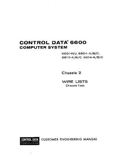 cdc 63019700AG 6600 Chassis Tabs 02 Sep68  . Rare and Ancient Equipment cdc cyber cyber_70 fieldEngr 63019700AG_6600_Chassis_Tabs_02_Sep68.pdf