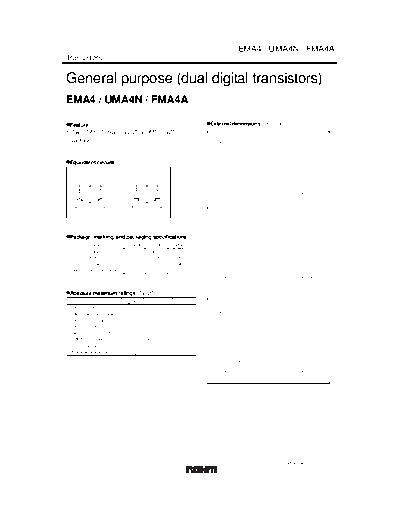 . Electronic Components Datasheets ema4 uma4n fma4a  . Electronic Components Datasheets Active components Transistors Rohm ema4_uma4n_fma4a.pdf