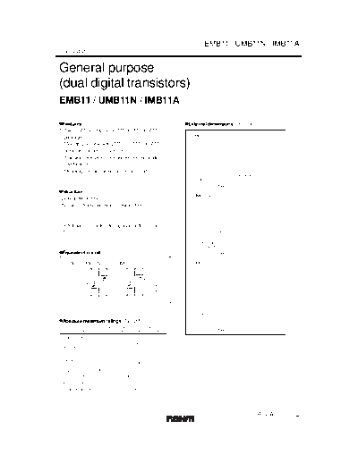 Rohm emb11 umb11n imb11a  . Electronic Components Datasheets Active components Transistors Rohm emb11_umb11n_imb11a.pdf