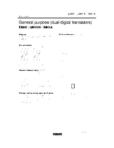 Rohm emh1 umh1n imh1a  . Electronic Components Datasheets Active components Transistors Rohm emh1_umh1n_imh1a.pdf