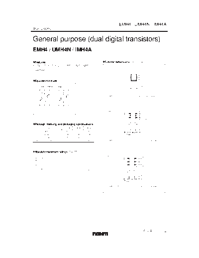 Rohm emh4 umh4n imh4a  . Electronic Components Datasheets Active components Transistors Rohm emh4_umh4n_imh4a.pdf