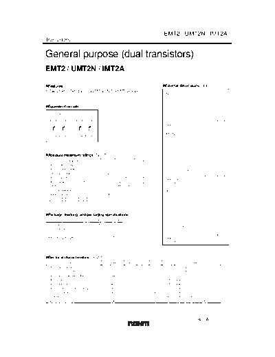 Rohm emt2 umt2n imt2a  . Electronic Components Datasheets Active components Transistors Rohm emt2_umt2n_imt2a.pdf