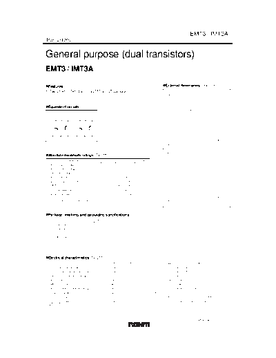 Rohm emt3 imt3a  . Electronic Components Datasheets Active components Transistors Rohm emt3_imt3a.pdf