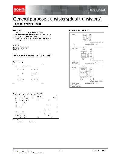 Rohm emt18  . Electronic Components Datasheets Active components Transistors Rohm emt18.pdf