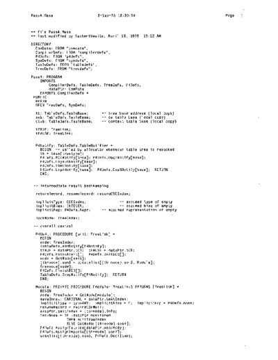 xerox Pass4.mesa Sep78  xerox mesa 4.0_1978 listing Mesa_4_Compiler Pass4.mesa_Sep78.pdf