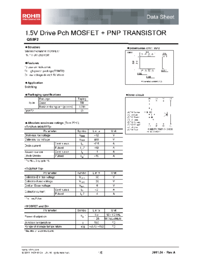 Rohm qs8f2  . Electronic Components Datasheets Active components Transistors Rohm qs8f2.pdf