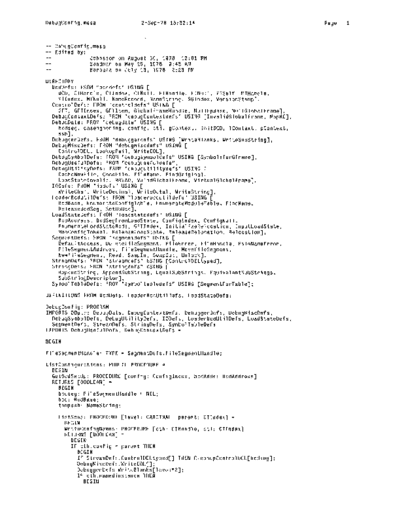 xerox DebugConfig.mesa Sep78  xerox mesa 4.0_1978 listing Mesa_4_Debug DebugConfig.mesa_Sep78.pdf