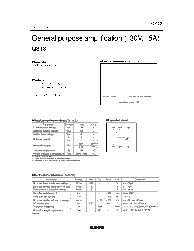 Rohm qst3  . Electronic Components Datasheets Active components Transistors Rohm qst3.pdf