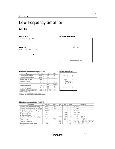 Rohm qst6  . Electronic Components Datasheets Active components Transistors Rohm qst6.pdf