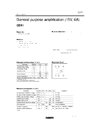 Rohm qsx1  . Electronic Components Datasheets Active components Transistors Rohm qsx1.pdf