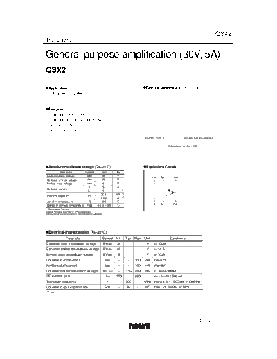 Rohm qsx2  . Electronic Components Datasheets Active components Transistors Rohm qsx2.pdf