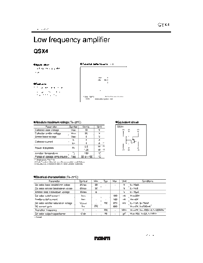 Rohm qsx4  . Electronic Components Datasheets Active components Transistors Rohm qsx4.pdf