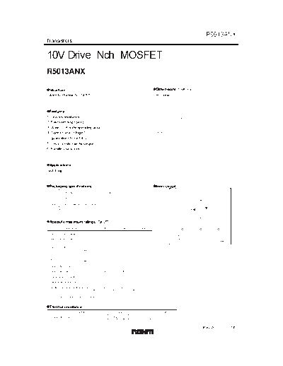 Rohm r5013anx  . Electronic Components Datasheets Active components Transistors Rohm r5013anx.pdf