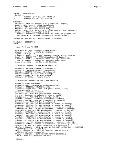 xerox WindExDefs.mesa Sep78  xerox mesa 4.0_1978 listing Mesa_4_Debug WindExDefs.mesa_Sep78.pdf