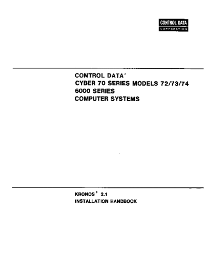 cdc 60407500A KRONOS2.1insJun73  . Rare and Ancient Equipment cdc cyber cyber_70 kronos 60407500A_KRONOS2.1insJun73.pdf