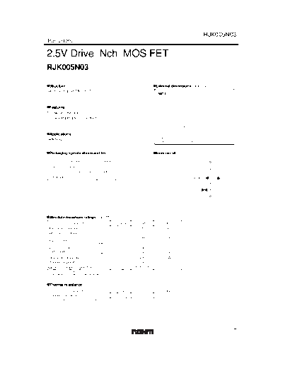 Rohm rjk005n03  . Electronic Components Datasheets Active components Transistors Rohm rjk005n03.pdf