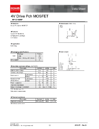 Rohm rp1e100rp  . Electronic Components Datasheets Active components Transistors Rohm rp1e100rp.pdf