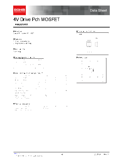 Rohm rrl025p03  . Electronic Components Datasheets Active components Transistors Rohm rrl025p03.pdf