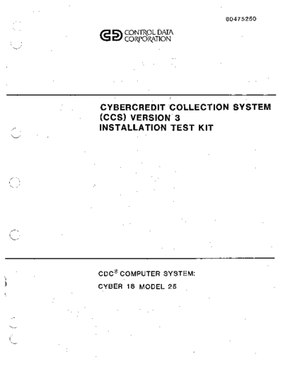 cdc 60475250A Cybercredit Collection System Version 3 Installation Test Kit May80  . Rare and Ancient Equipment cdc 1700 cyber_18 applications 60475250A_Cybercredit_Collection_System_Version_3_Installation_Test_Kit_May80.pdf