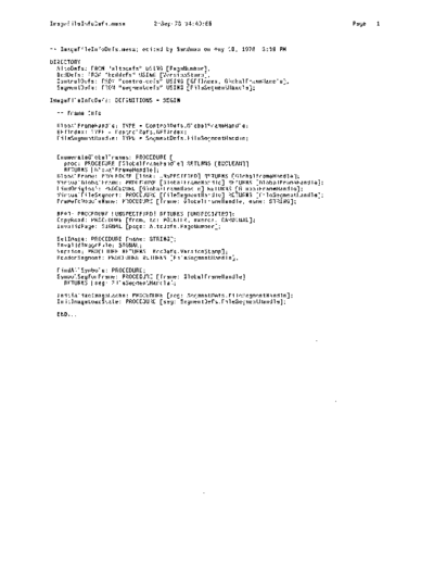 xerox ImageFileInfoDefs.mesa Sep78  xerox mesa 4.0_1978 listing Mesa_4_Utilities ImageFileInfoDefs.mesa_Sep78.pdf