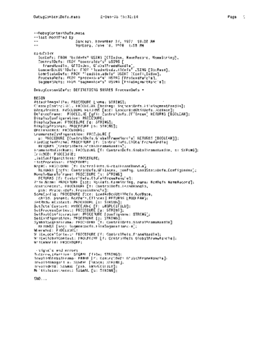 xerox DebugContextDefs.mesa Sep78  xerox mesa 4.0_1978 listing Mesa_4_Debug DebugContextDefs.mesa_Sep78.pdf