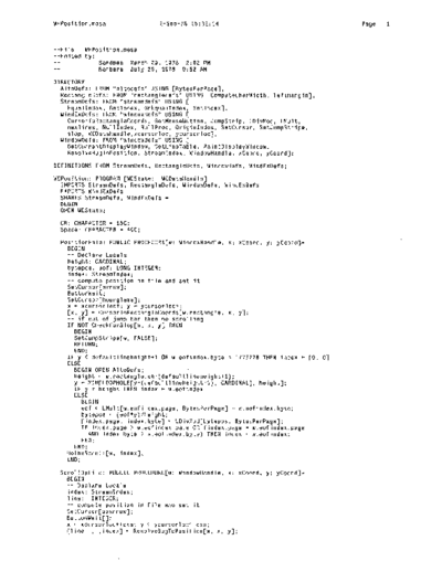 xerox WEPosition.mesa Sep78  xerox mesa 4.0_1978 listing Mesa_4_Debug WEPosition.mesa_Sep78.pdf