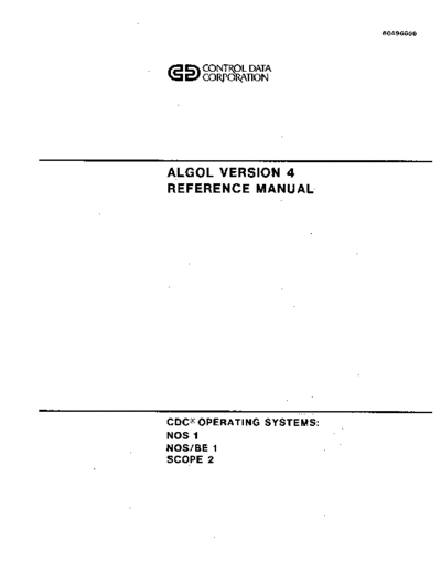cdc 60496600B Algol Version 4 Reference Mar78  . Rare and Ancient Equipment cdc cyber lang algol 60496600B_Algol_Version_4_Reference_Mar78.pdf