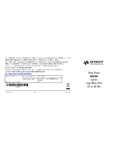 Agilent 85518A Calibration Kit Data Sheet 85518-90001 c20140603 [2]  Agilent 85518A Calibration Kit Data Sheet 85518-90001 c20140603 [2].pdf