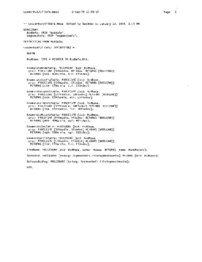 xerox LoaderBcdUtilDefs.mesa Sep78  xerox mesa 4.0_1978 listing Mesa_4_System LoaderBcdUtilDefs.mesa_Sep78.pdf