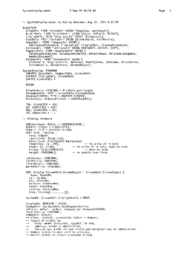 xerox SystemDisplay.mesa Sep78  xerox mesa 4.0_1978 listing Mesa_4_System SystemDisplay.mesa_Sep78.pdf