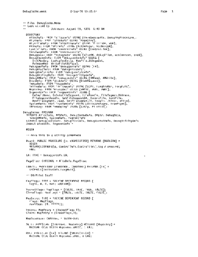 xerox DebugCache.mesa Sep78  xerox mesa 4.0_1978 listing Mesa_4_Debug DebugCache.mesa_Sep78.pdf