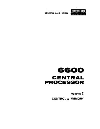 cdc 020167 6600 CPU TrainingManual Vol1 Mar67  . Rare and Ancient Equipment cdc cyber cyber_70 fieldEngr 020167_6600_CPU_TrainingManual_Vol1_Mar67.pdf