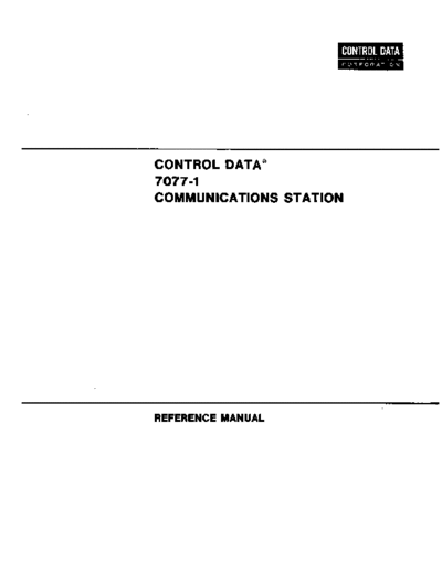 cdc 60364600A 7077 Communications Station Jan72  . Rare and Ancient Equipment cdc cyber comm 791 60364600A_7077_Communications_Station_Jan72.pdf