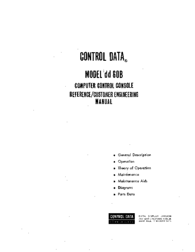 cdc 82103500 dd60b Reference Manual Feb67  . Rare and Ancient Equipment cdc cyber cyber_70 fieldEngr 82103500_dd60b_Reference_Manual_Feb67.pdf