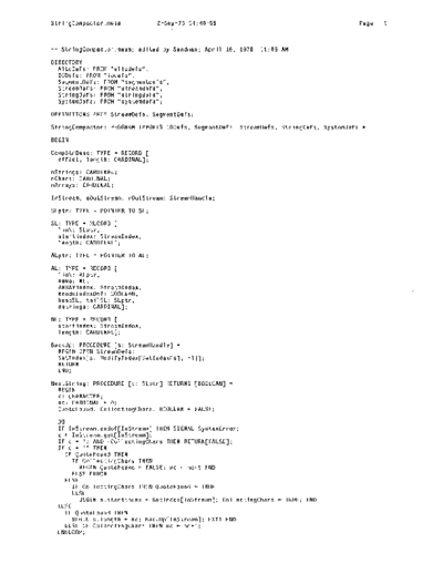 xerox StringCompactor.mesa Sep78  xerox mesa 4.0_1978 listing Mesa_4_Utilities StringCompactor.mesa_Sep78.pdf