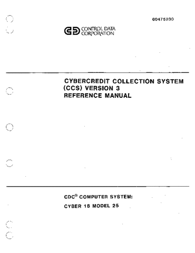 cdc 60475230A Cybercredit Collection System Version 3 Reference May80  . Rare and Ancient Equipment cdc 1700 cyber_18 applications 60475230A_Cybercredit_Collection_System_Version_3_Reference_May80.pdf