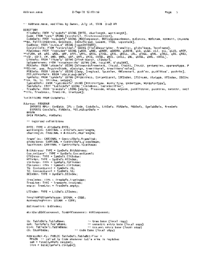 xerox Address.mesa Sep78  xerox mesa 4.0_1978 listing Mesa_4_Compiler Address.mesa_Sep78.pdf