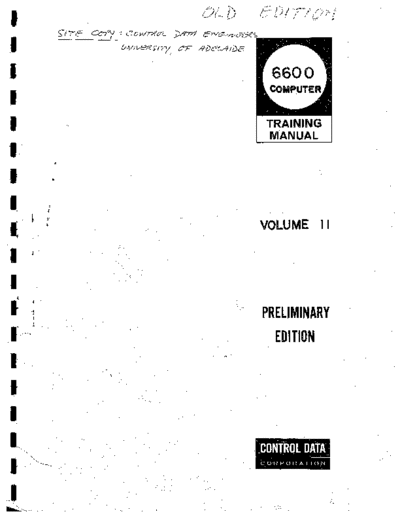 cdc 6600 Training Manual Vol2 Prelim Edition  . Rare and Ancient Equipment cdc cyber cyber_70 fieldEngr 6600_Training_Manual_Vol2_Prelim_Edition.pdf