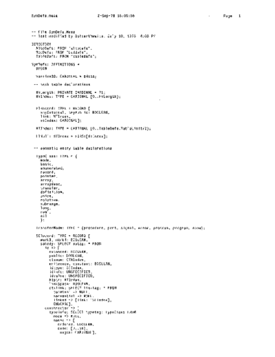 xerox SymDefs.mesa Sep78  xerox mesa 4.0_1978 listing Mesa_4_System SymDefs.mesa_Sep78.pdf