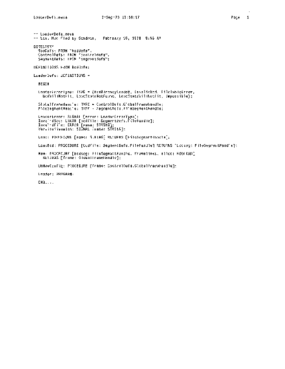 xerox LoaderDefs.mesa Sep78  xerox mesa 4.0_1978 listing Mesa_4_System LoaderDefs.mesa_Sep78.pdf