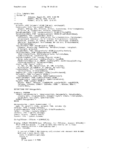 xerox DumpVars.mesa Sep78  xerox mesa 4.0_1978 listing Mesa_4_Debug DumpVars.mesa_Sep78.pdf