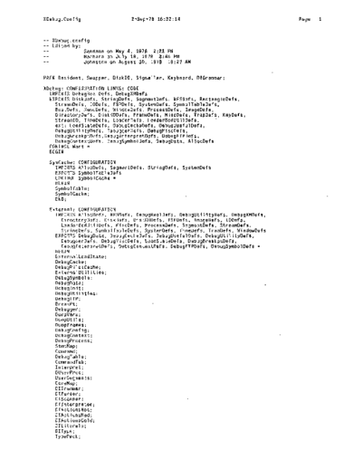 xerox Xdebug.config Sep78  xerox mesa 4.0_1978 listing Mesa_4_Debug Xdebug.config_Sep78.pdf